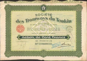 TRAMWAYS DU TONKIN (INDOCHINE) (U) - Foto 1 di 1