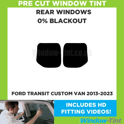 Für Ford Transit nach Maß Van 2013-2023 Vorgeschnittene Scheibentönung Heck 0% - Image 1 of 4