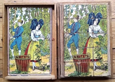 c. 1910 - PETIT JEU DE CUBES ANCIEN NK Atlas Alsace Régions françaises Enfantina - Photo 1/3
