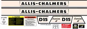 Juego completo de calcomanías Allis Chalmers D15 serie 2 - Imagen 1 de 1