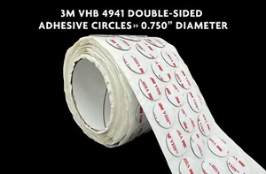 3M VHB 4941 ADHESIVE CIRCLES 0.750” DIAMETER, DOUBLE-SIDED, SOLD BY THE CIRCLE - Picture 1 of 1