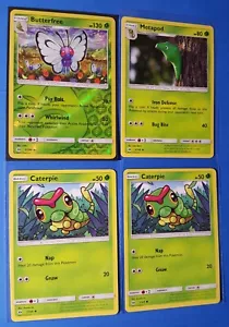 3x Butterfree 3/149 (1 holo inverso), 2x Metapod 2/149, 3x Caterpie 1/149 casi nuevo - Imagen 1 de 4