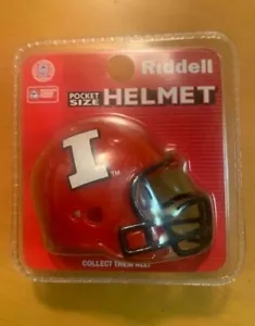 Casco de fútbol americano profesional Riddell Pocket Illinois Fighting Illini REV en paquete logotipo "I" - Imagen 1 de 1