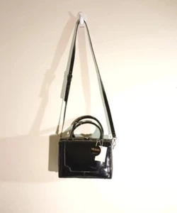 Neu Isabelle Box Tasche Top Henkel mit Umhängegurt schwarz veganes Leder - Bild 1 von 19