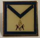 Master Mason Apron Shriner Freemason Lapel Pin Pinback Boule Blue Gold White