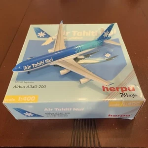 HERPA WINGS Air Tahiti Nui Airbus A340-200 Diecast 560351 1:400 - USED Box Open - Picture 1 of 13