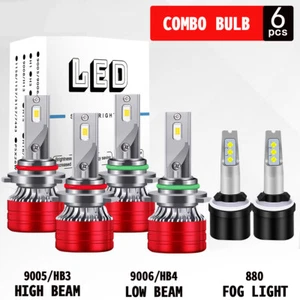 For Pontiac Aztek 2001-2005 Combo LED Headlight High/Low Beam + Fog Light Bulbs - Picture 1 of 12
