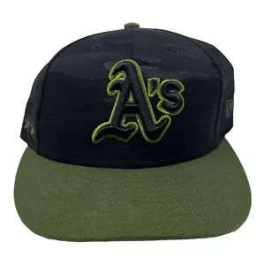 Oakland A’s New Era 59fifty Black Camouflage 5 Star Military Hat Cap Size 7 1/8 - Picture 1 of 4