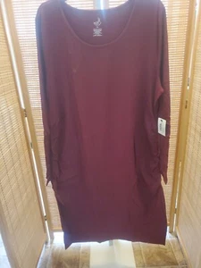 Belle Sky Womens Maternity Dress Plus Size 2X Black Cherry Long Sleeve - Picture 1 of 12