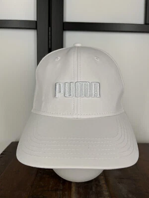 Кепка PUMA облегающая для взрослых средний размер белая вышитая полиэстер смесь спандекса для гольфа - Изображение 1 из 4