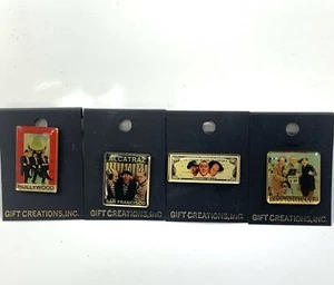 Set of 4 • Three Stooges • Tie Tacks / Pins On Original Gift Creations Peg Card - Picture 1 of 1