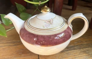 Royal Doulton Rosewood Butterfly Fine Bone China Teapot England Vintage - Picture 1 of 12