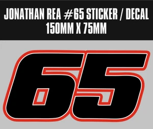 Jonathan Rea JR Jonny Rea Nummer 65 Aufkleber / Decal - 150 mm x 75 mm - Bild 1 von 1