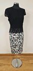 Phase Eight black and green dress size 14 leaf print bodycon lace top scuba 