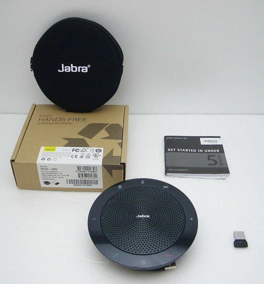 Jabra Speak 510+ UC Casse Bluetooth Wireless USB 7510-409 Per Softphone - Immagine 1 di 1