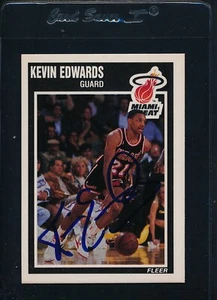 1989/90 Fleer #81 Kevin Edwards Miami Heat signed Auto *54115 - Bild 1 von 1
