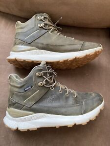 Mens The North Face Olive Green  Waterproof Hydroseal Hiking Boots Sz 9.