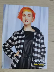 Paramore / Hayley Williams - Kerrang Poster - RARE! - Picture 1 of 1