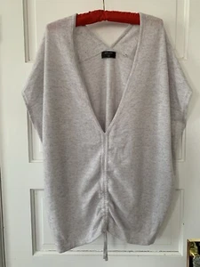 Christopher Fischer Cashmere Sweater M Gray Oversized Lightweight SOFT Ruching - Picture 1 of 8