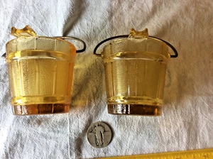 Vintage Pair - circa 1950's gold color ashtrays - bucket design - both excellent - Picture 1 of 2