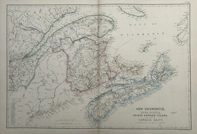 Антикварная цветная карта Восточной Канады 1860 г. от G.W. Blackie - Изображение 1 из 3