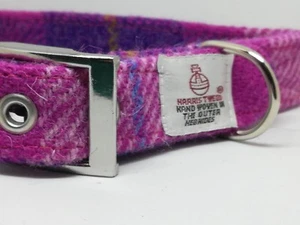 HARRIS TWEED set collare e guinzaglio per cani a quadri rosa e viola varie misure P&P GRATIS - Foto 1 di 7