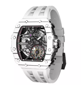 Automatic Watch Mechanical Wristwatch Skeleton TSAR BOMBA Men Carbon Fiber - Picture 1 of 5