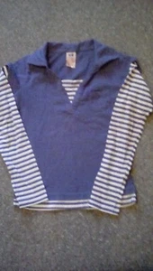 Girls Faded Glory blue striped shirt size 7\8 - Picture 1 of 2
