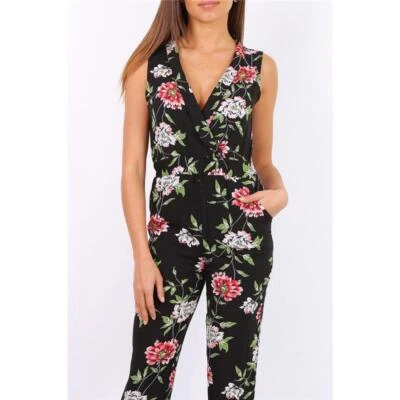 Ärmelloser Overall Damen Sommer mit Blumen Multicolor #OV447 - Bild 1 von 4
