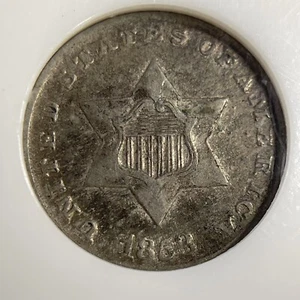 1853 Three Cent Silver Piece Trime 3c Type 1 - PCI -EF - US Coin - 35001 - Picture 1 of 8
