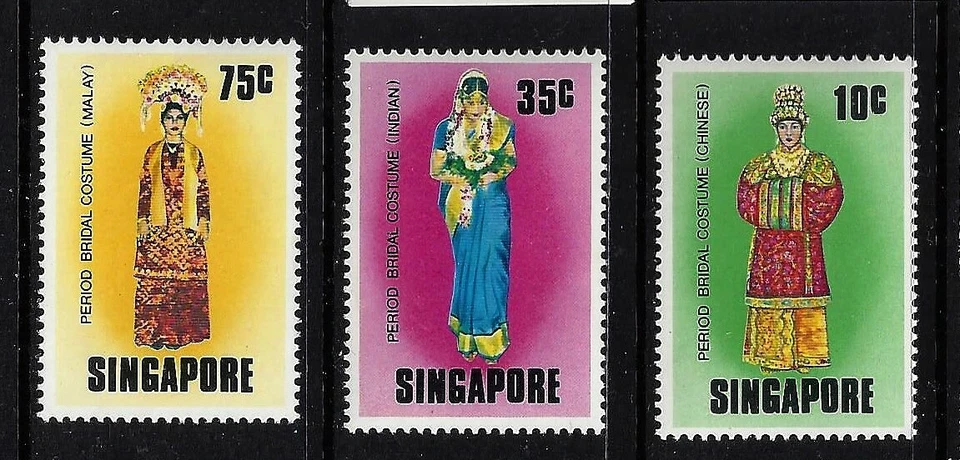 SINGAPORE. Chinese Bridal Costume. 1976. Scott 257-259. MNH (BI#24) - Image 1 of 1