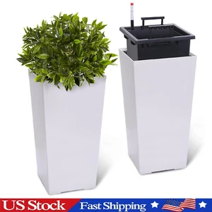 23" Tall Planters Set of 2, Outdoor&Indoor High Front Porch Planter Pots Gardeb - Picture 1 of 10