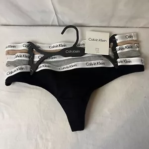 Calvin Klein Thong-3 Pack Black/Gray/Tan Large (ribbed) - Picture 1 of 7