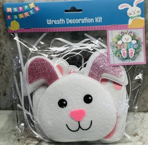 Happy Easter White Bunny Felt Wreath Decoration Kit-Brand New-SHIPS N 24 HOURS - Picture 1 of 4