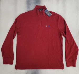 Polo Ralph Lauren Estate Rib Quarter Zip Red/Burgundy Sweater Men's Size Medium - Picture 1 of 11