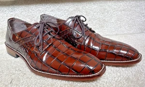 Stacy Adams Herren Braun Rindsleder Elegant Schuhe Größe 8,5 Kroko Eidechsenmuster - Bild 1 von 9
