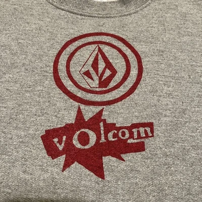 Винтажный Volcom скейтбординга грузовиков свитер мужской XL серый Y2K выцветший Volcom стиль - Изображение 1 из 4