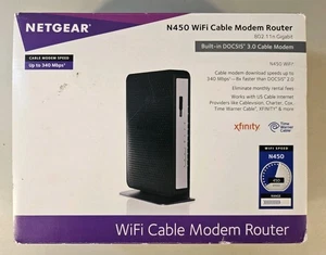 Netgear N450 340 Mbps 4-Port 10/100 Wireless N Router (N450-100NAS) - Picture 1 of 12