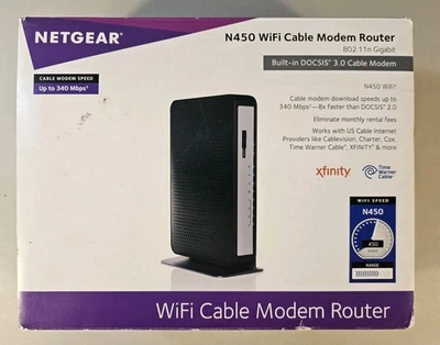 Netgear N450 340 Mbps 4-Port 10/100 Wireless N Router (N450-100NAS) - Image 1 of 4