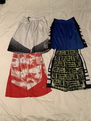 Lote de 4 Pantalones Cortos de Baloncesto Nike Elite Niños Malla Atlética Juvenil Medianos Azul Rojo  Foto 1 de 3