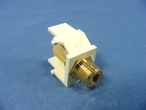 Leviton Almond Quickport Gold Coaxial Cable Connector Jack Coax 40831-BA - Picture 1 of 5