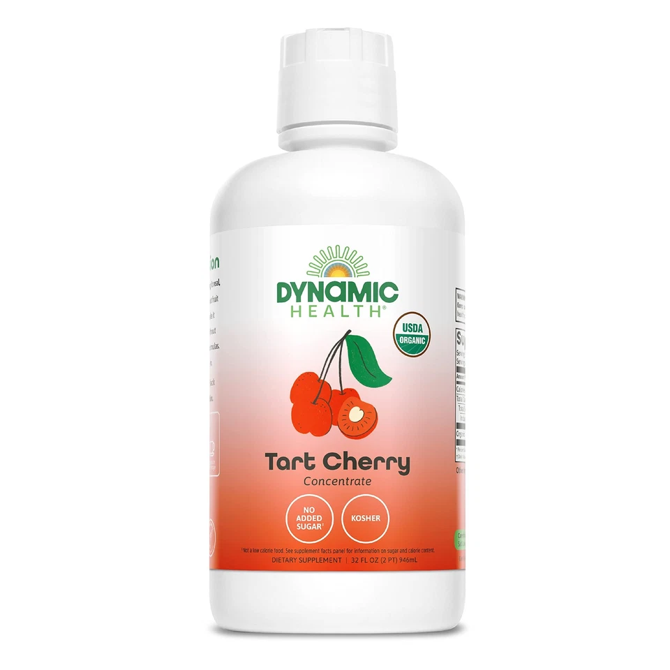 Concentrado de jugo de cereza ácida orgánica, 32 oz, antioxidantes, vegano, sin gluten Foto 1 de 4