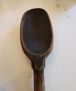 RARE Primitive 19th C. Large 13 1/2" Long Hand Carved Wood Serving Spoon PATINA! - Picture 1 of 4