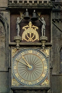 Reloj Wells Catedral Somerset Inglaterra postal vintage a312 - Imagen 1 de 2