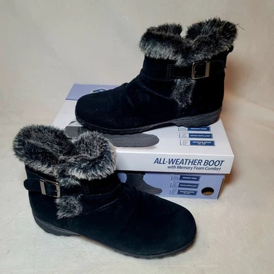 KHOMBU Addison Botines Forrados de Piel Sintética Planos Invierno Talla 8 Nuevo en Caja Hebilla con Cremallera Lateral Foto 1 de 4