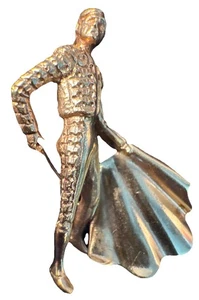 Vintage Matador Bull Fighter Spain Souvenir Pendant Charm 18k Yellow Gold - Picture 1 of 10