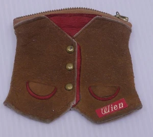 VINTAGE VIENNA, AUSTRIA SOUVENIR VEST SHAPED CHANGE, COIN PURSE, WIEN - Picture 1 of 5