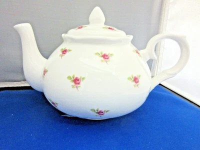 BULE DE CERÂMICA POT ROSE FINE BONE CHINA MADE ENGLAND ADDERLEY 6 XÍCARAS 44 oz NOVO - Imagem 1 de 3