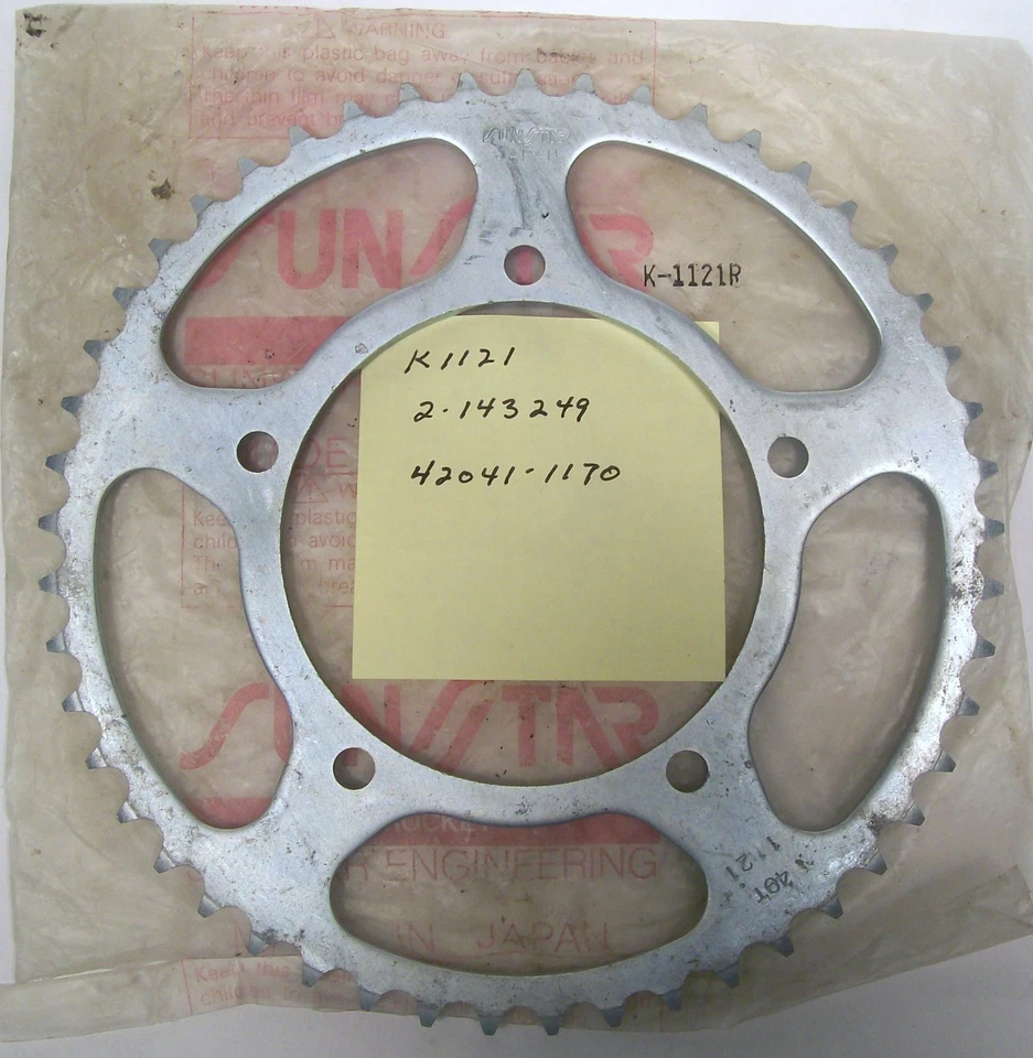 PIÑÓN TRASERO KAWASAKI KX60 KX80 KDX80 KX100 SUNSTAR 49 DIENTES Foto 1 de 1