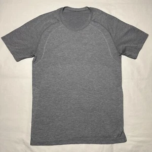 FREE SHIP Lululemon Metal Vent Tech Short-Sleeve Shirt - Medium - Slate/White - Picture 1 of 6